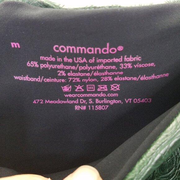 Commando Perfect Control Leggings Womens M Faux Leather High Rise Green Croc NEW - Picture 9 of 13